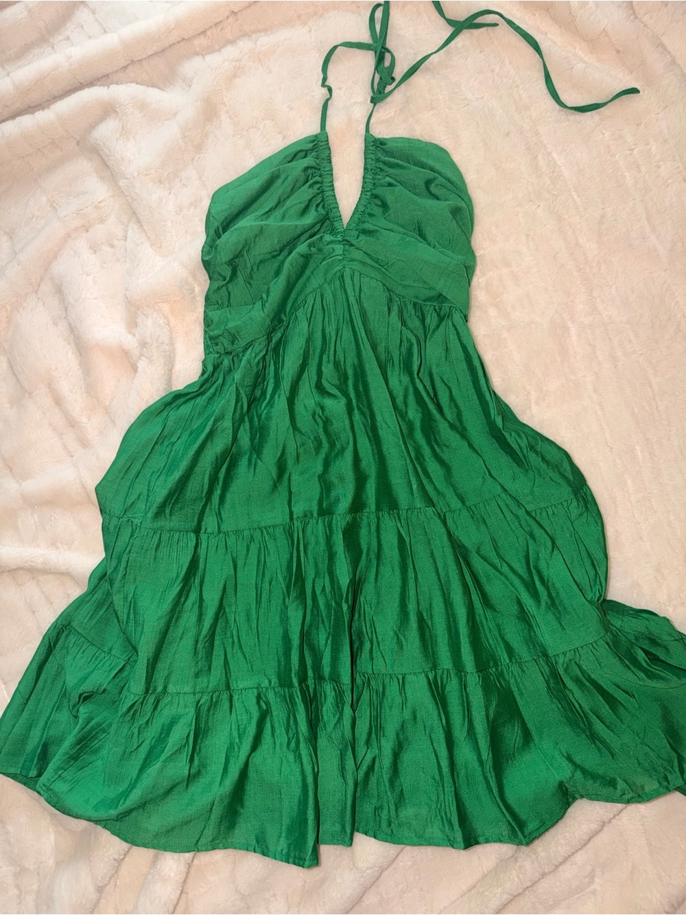 Green Halter Summer Dress - Unbranded